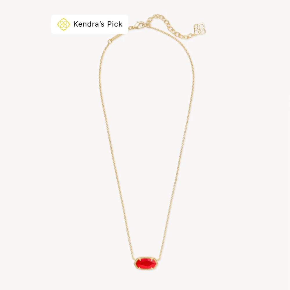 Kendra Scott Gold Red Pendant Necklace